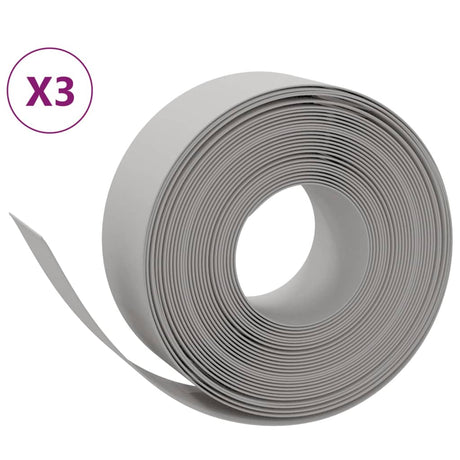 Vidaxl havekanter 3 stk 10 m 20 cm polyethylen grå