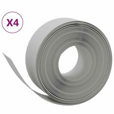 Vidaxl havekanter 4 stk 10 m 20 cm polyethylen grå