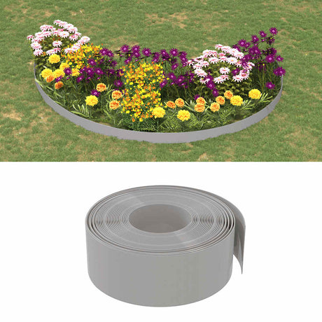 Vidaxl havekanter 4 stk 10 m 20 cm polyethylen grå