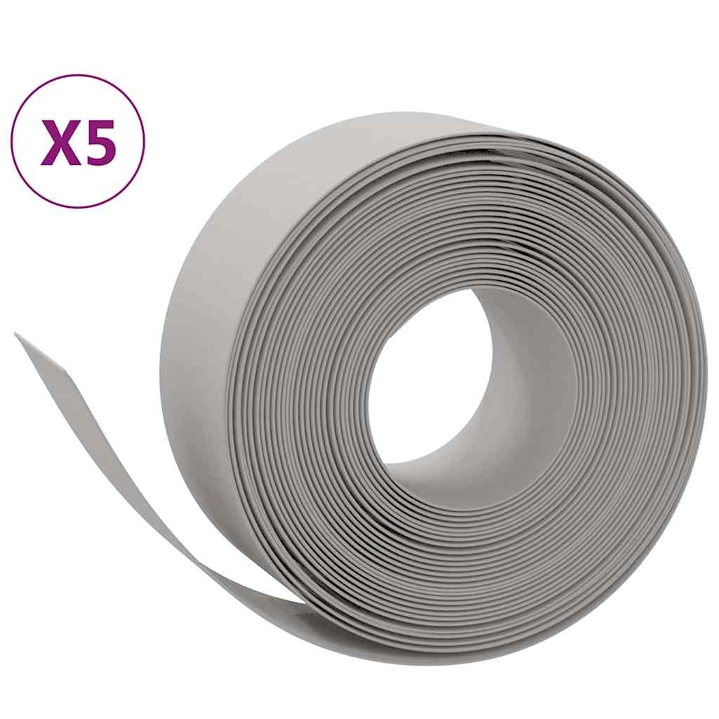 Vidaxl havekanter 5 stk 10 m 20 cm polyethylen grå