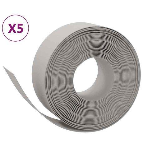 Vidaxl havekanter 5 stk 10 m 20 cm polyethylen grå