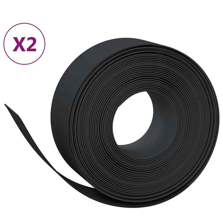 Vidaxl havekanter 2 stk 10 m 20 cm polyethylen sort