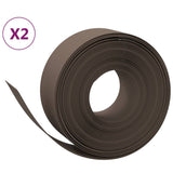 Vidaxl havekanter 2 stk 10 m 20 cm polyethylenbrun