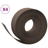 Vidaxl havekanter 4 stk 10 m 20 cm polyethylenbrun