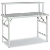 Vidaxl keukenwerktafel met bovenschap 120x60x115 cm roestvrij staal
