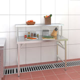 Vidaxl keukenwerktafel met bovenschap 120x60x115 cm roestvrij staal