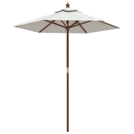 Vidaxl-parasol med træpol 196x231 cm sandfarvet