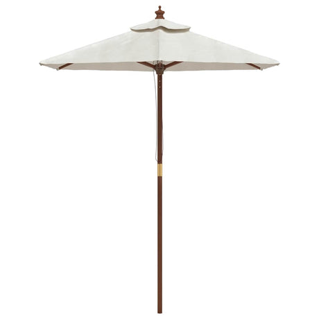 Vidaxl-parasol med træpol 196x231 cm sandfarvet