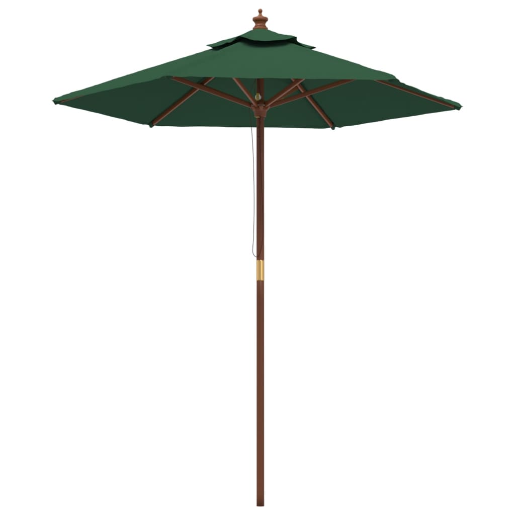 Vidaxl -parasol med træpol 196x231 cm grøn