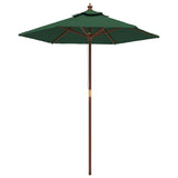 Vidaxl -parasol med træpol 196x231 cm grøn
