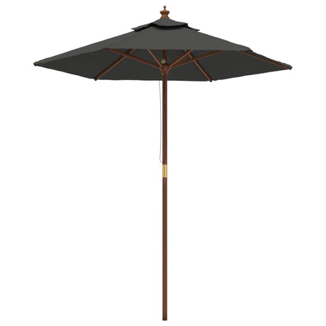 Vidaxl -parasol med træpol 196x231 cm antracit