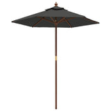 Vidaxl -parasol med træpol 196x231 cm antracit