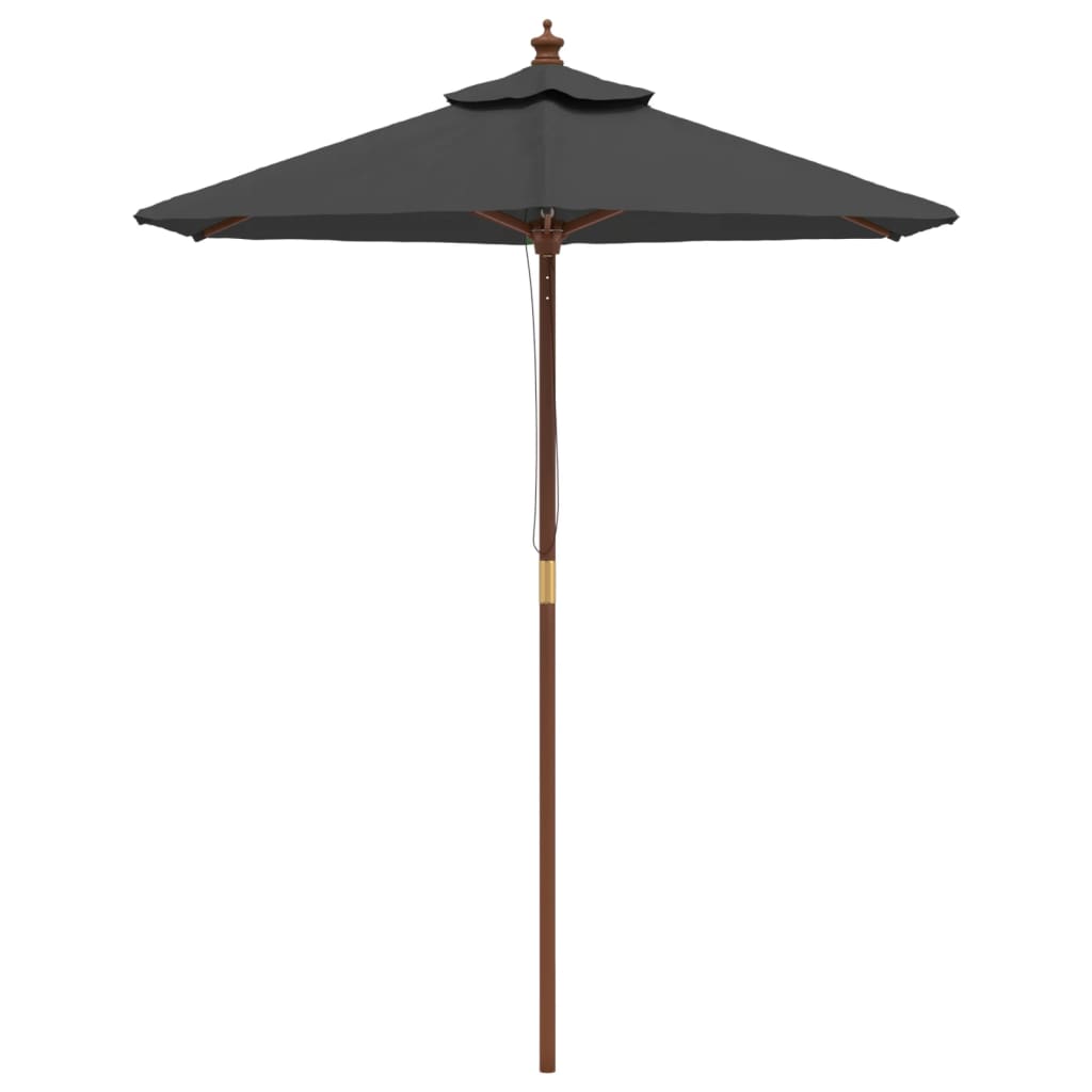 Vidaxl -parasol med træpol 196x231 cm antracit