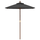 Vidaxl -parasol med træpol 196x231 cm antracit