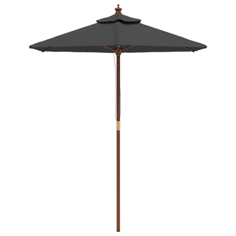 Vidaxl -parasol med træpol 196x231 cm antracit