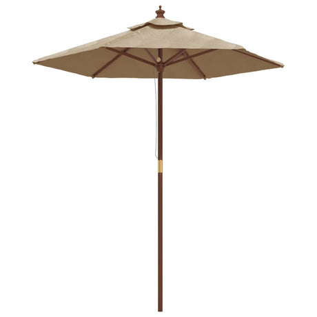 Vidaxx Parasol med træpol 196x231 cm taupe