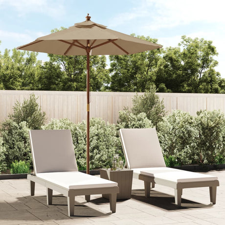 Vidaxx Parasol med træpol 196x231 cm taupe