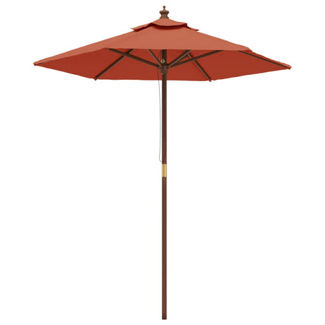 Vidaxl -parasol med træpol 196x231 cm terracotta farvet