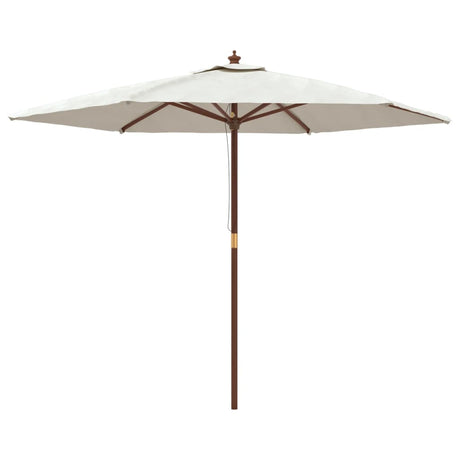 Vidaxx-parasol med træpol 299x240 cm sandfarvet