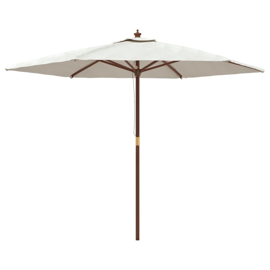 Vidaxx-parasol med træpol 299x240 cm sandfarvet