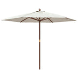 Vidaxx-parasol med træpol 299x240 cm sandfarvet