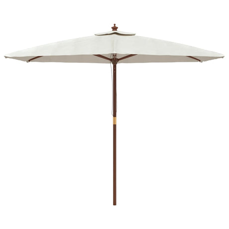 Vidaxx-parasol med træpol 299x240 cm sandfarvet