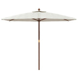 Vidaxx-parasol med træpol 299x240 cm sandfarvet