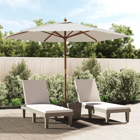 Vidaxx-parasol med træpol 299x240 cm sandfarvet