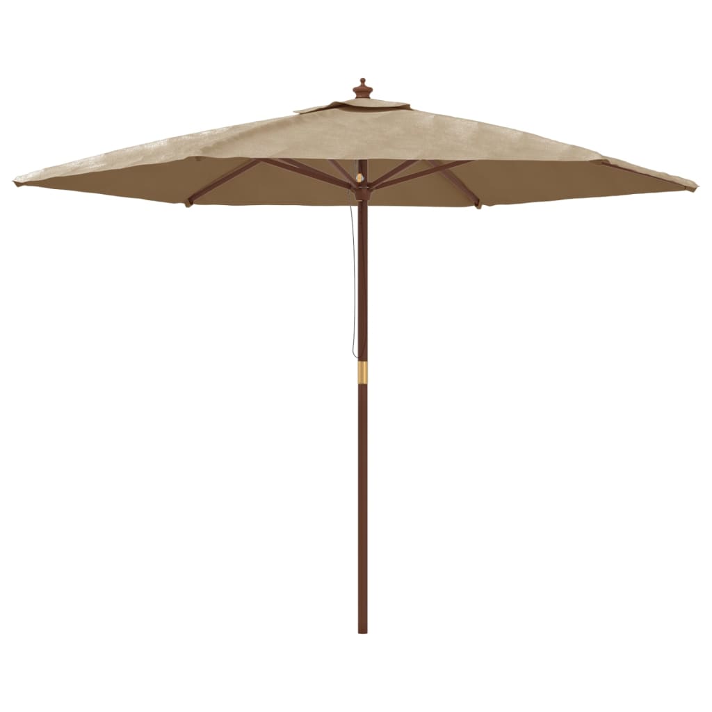 Vidaxx -parasol med træpol 299x240 cm taupe