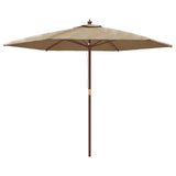 Vidaxx -parasol med træpol 299x240 cm taupe