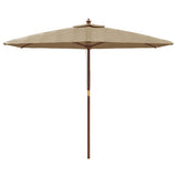 Vidaxx -parasol med træpol 299x240 cm taupe
