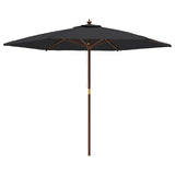 Vidaxx -parasol med træpol 299x240 cm sort