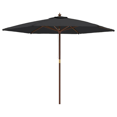 Vidaxx -parasol med træpol 299x240 cm sort