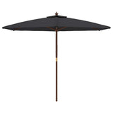 Vidaxx -parasol med træpol 299x240 cm sort