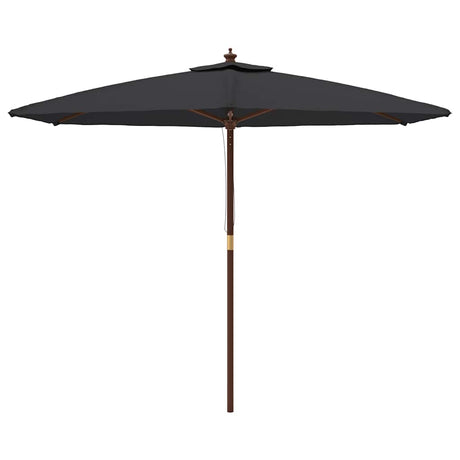Vidaxx -parasol med træpol 299x240 cm sort