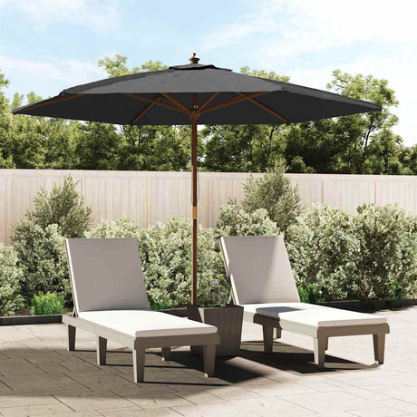 Vidaxx -parasol med træpol 299x240 cm sort