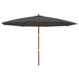 Vidaxl parasol met houten paal 400x273 cm antracietkleurig