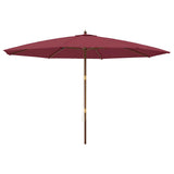 Vidaxl parasol met houten paal 400x273 cm bordeauxrood