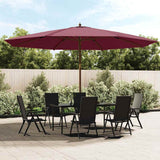 Vidaxl parasol met houten paal 400x273 cm bordeauxrood