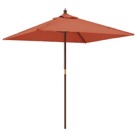 Vidaxx Parasol med træpol 198x198x231 cm terracotta farvet