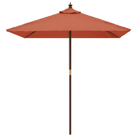 Vidaxx Parasol med træpol 198x198x231 cm terracotta farvet