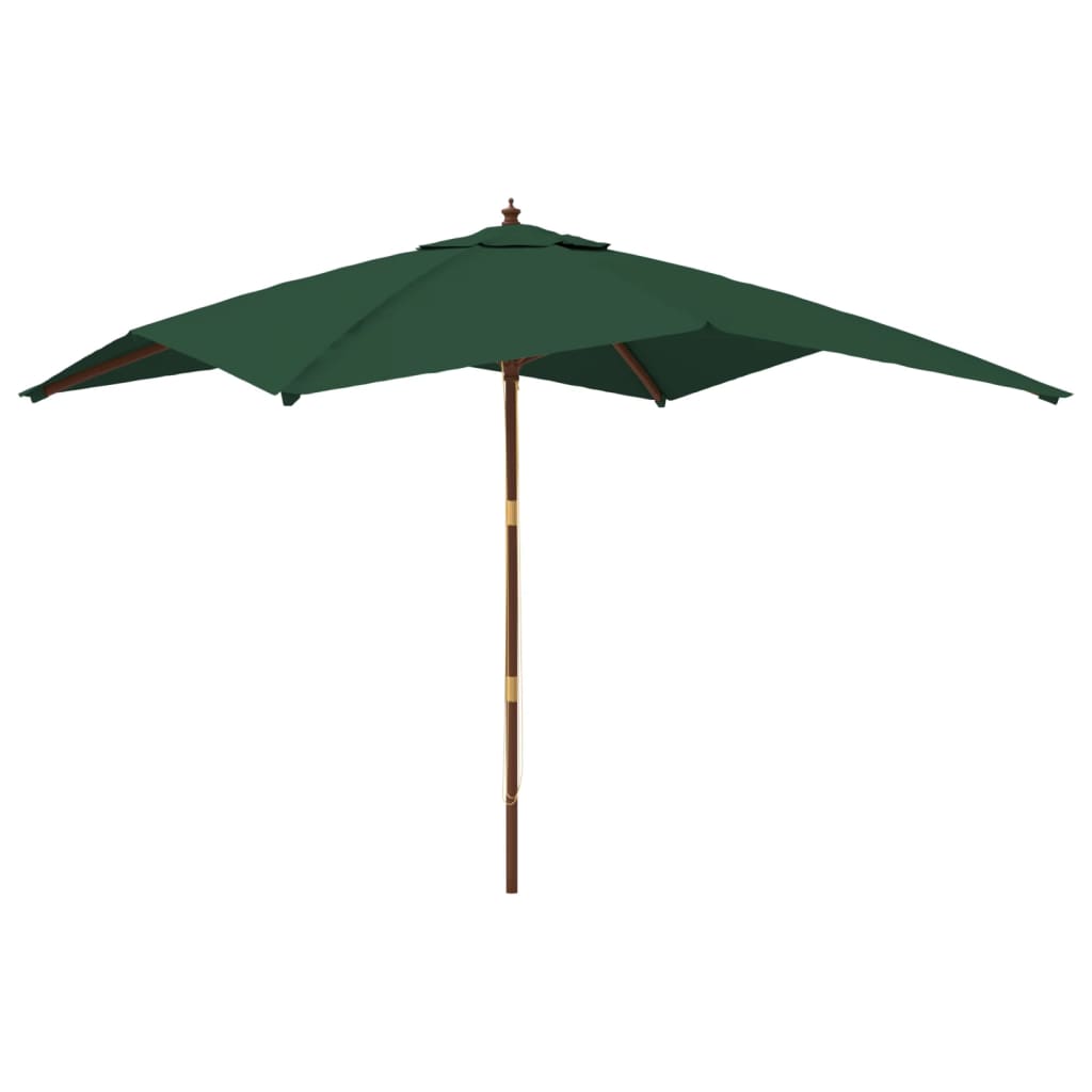 Vidaxx -parasol med træpol 300x300x273 cm grøn