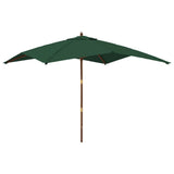 Vidaxx -parasol med træpol 300x300x273 cm grøn