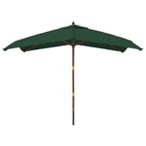 Vidaxx -parasol med træpol 300x300x273 cm grøn