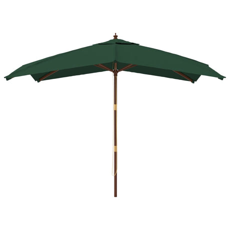 Vidaxx -parasol med træpol 300x300x273 cm grøn