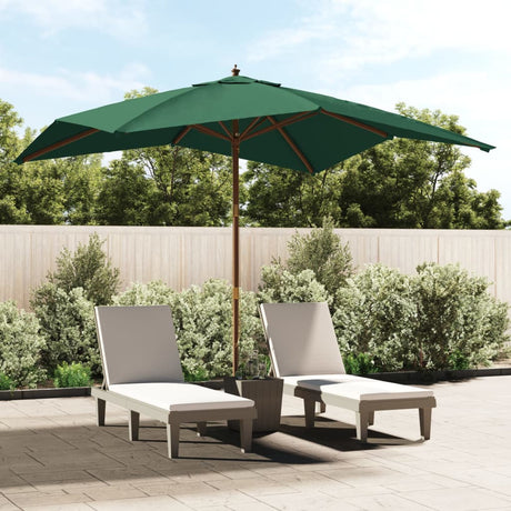 Vidaxx -parasol med træpol 300x300x273 cm grøn