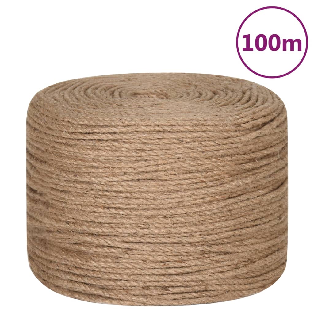 Vidaxxl reb 100 m lang 6 mm tyk jute