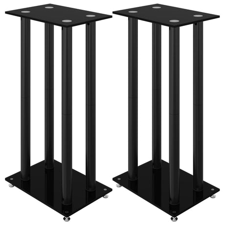Vidaxl -højttaler står 2 stk. 4 søjler tempereret glas sort