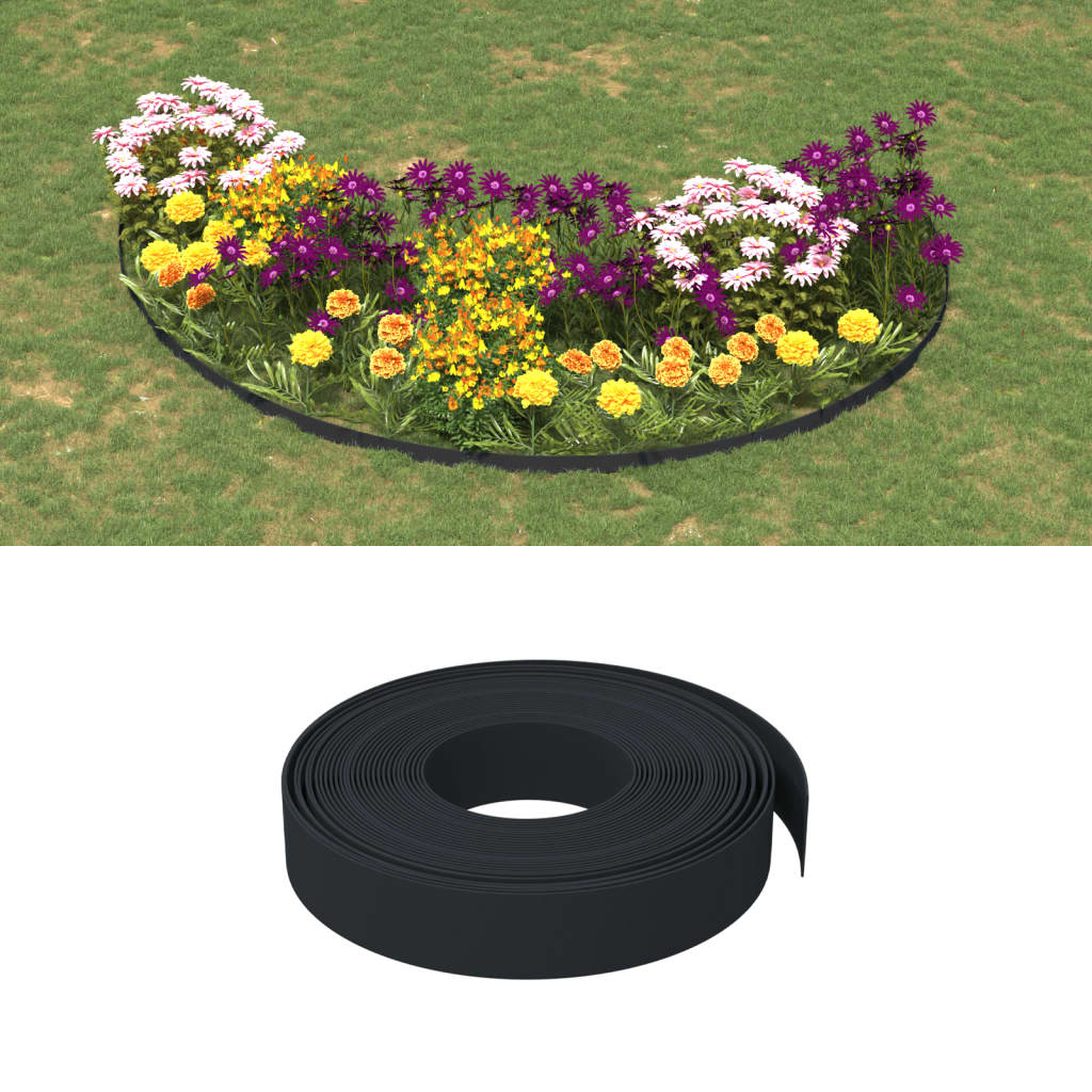 Vidaxl Garden Boundary 10 m 10 cm polyethylen sort