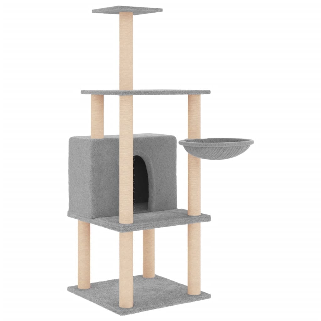 Vidaxl kattemøbler med sisal skrabe poster 132 cm lysegrå